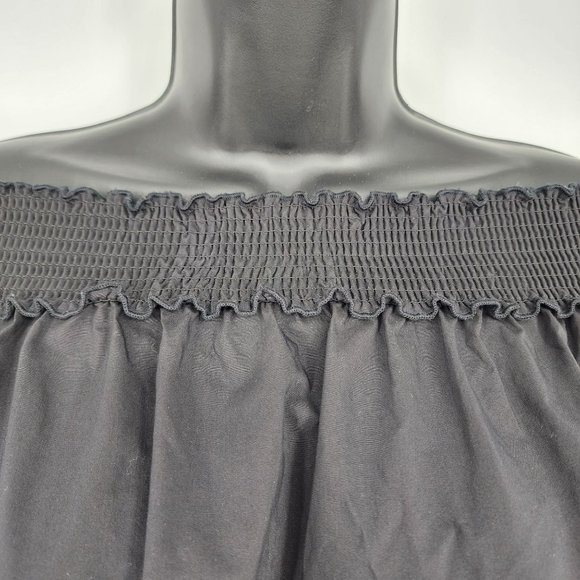 Chelsea28 Off The Shoulder Cropped Blouse XS Black ¾ Tie Sleeve Floral Cutout - Picture 10 of 12